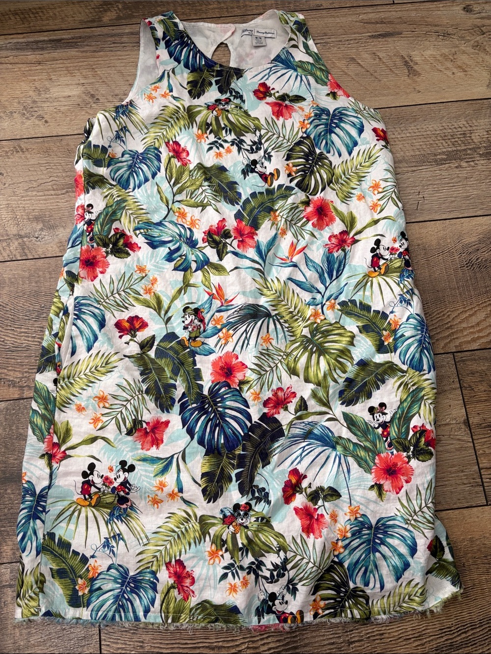 Tommy Bahama White Multi Tropical Mickey Linen Shift Dress
